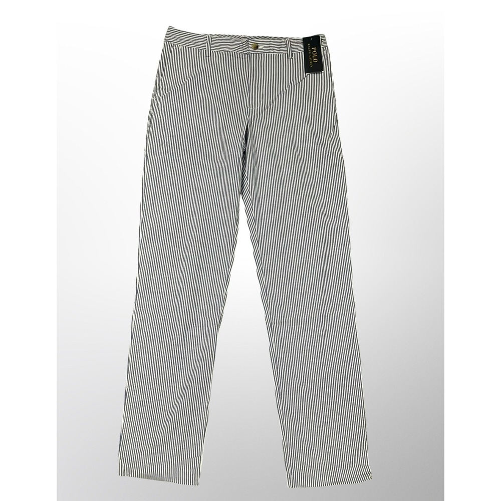 NEW Polo Ralph Lauren Boys Classic Fit Striped Chino Pants Blue White Size 18